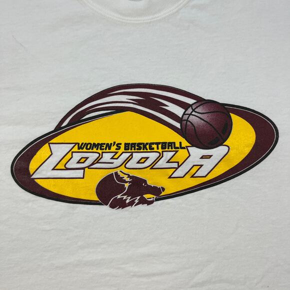 Vintage Loyola University Chicago T-Shirt Adult Medium White Basketball Ramblers - Picture 3 of 10